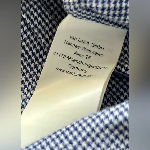 van Laack Germany Navy/White Button-Up Shirt w. Ruffled Edge. - Picture 12 of 15